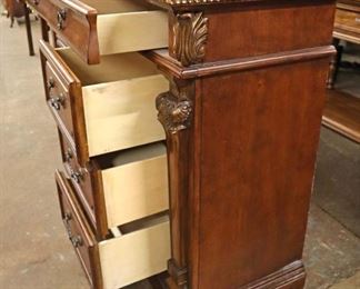 Lot 597
Collezione Europa Furniture contemporary carved and fancy 12 drawer low chest in the mahogany finish