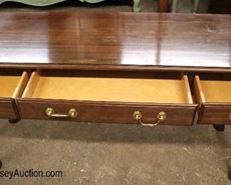 Lot 598
Harden Furniture SOLID mahogany 3 drawer Chippendale style console table