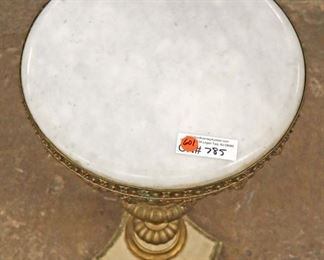 Lot 601
Semi antique marble top bronze and wood paint decorated pedestal - NICE