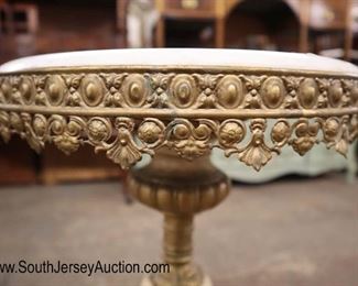 Lot 601
Semi antique marble top bronze and wood paint decorated pedestal - NICE