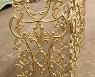 Lot 603
VINTAGE fancy cast aluminum tri fold fire screen