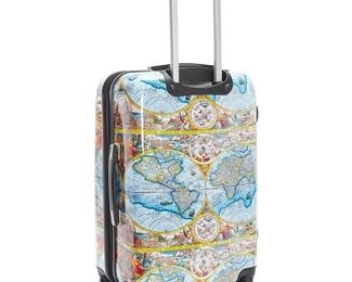 NEW World Map Suitcase 28" Chariot Hardcase Expandable Spinner w Lock