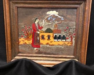 Framed Copper Enameled Art (Asia) UZBEKSTOING