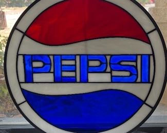 Pepsi Hand Leaded Stain Glass
