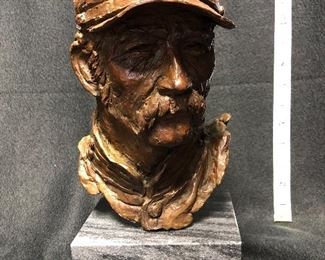 Civil War Soldier Bronze on Marble by Chaly