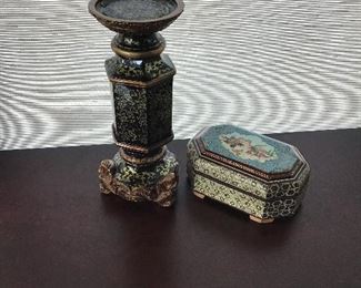 Oriental Box and Candle Holder