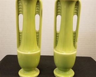 8" H Pair of Art Deco Style Vases (Marked USA 1178)