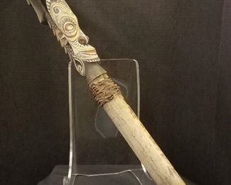 African Wood Carving Hand Painted 27" Tall