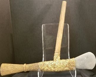 African Tool Made of Wood and Stone 22" W