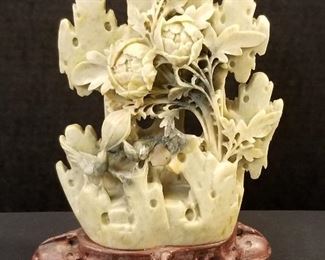 Chinese Soapstone Carving 10" H