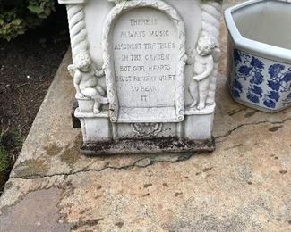 garden plaque "there is always music amongst the trees  in the garden but our hearts must be very quiet to hear it" available for in-person sale Friday only