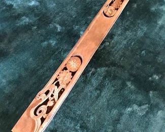 Carved wood architectural pièce  61"l  x  5.5"w  $160