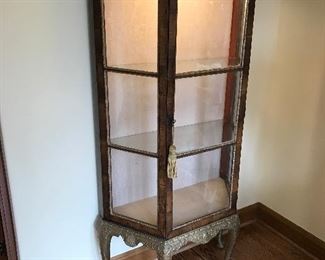 Period antique piece - lighted  display cabinet.  33"w x 14"d x 63"h  $680
