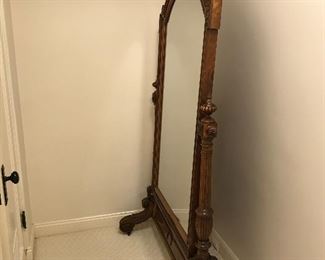 Free standing antique Cheval mirror 44"w x 25"d x 77"h $2600