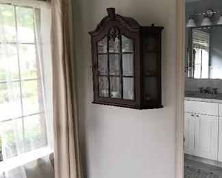antique hanging wall cabinet 27"w x 29"h x 7"d $140