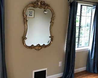Gold beveled glass mirror antique 43" x 29.5"  $680