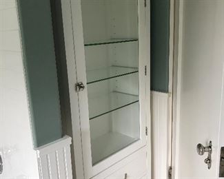 Pottery Barn cabinet 29"w x 16.5"d x 70"h  Two drawerswith three adjustable shelves $320