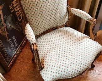 A pair of Berger's style french armchairs 26"w x 37.5"h x 22"d $520