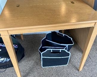 Flip top birds eye maple table 33 sq when extended x 30"h   when closed down.  Modern version of the timeless game table. $280