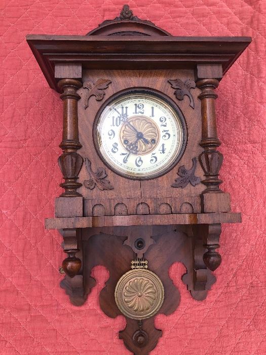 Antique German wall clocks for sale. This is a Gustav Becker dom gong victorian clock $400