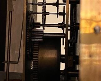 inside the box behind the clock face