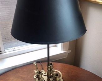 Frederick Cooper lamp is 22” high at the top of the finial and the shade is 12” dia. at the widest point. Asking $90 for the lamp.