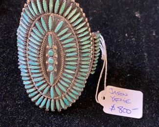 Jason Yazzie turquoise and sterling bracelet $800