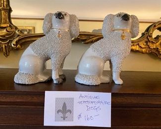 Antique Staffordshire Dogs $160