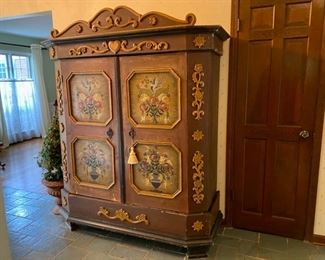 Antique painted cabinet                                                950.00       76"h x 63"w x 22"d