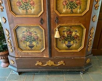 Antique painted cabinet                                              950.00       76"h x 63"w x 22"d