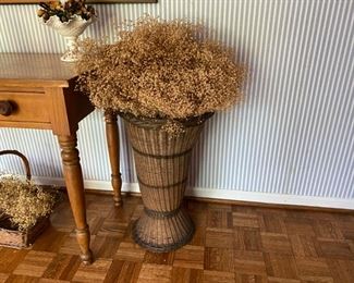 Antique wicker floor vase                                             85.00             23"h 