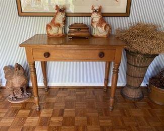 19th c. one drawer table                                                                29 1/2"h x 36"w x 19"d