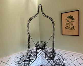 Antique wire plant stand                                                325.00        76"h x 50"w x 24"d