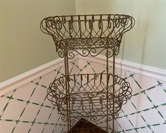 Wire plant stand                                                                      43"h x 22"w x 15"d                      