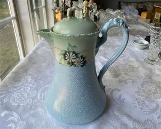 Limoges painted coffee pot        9"                                 95.00