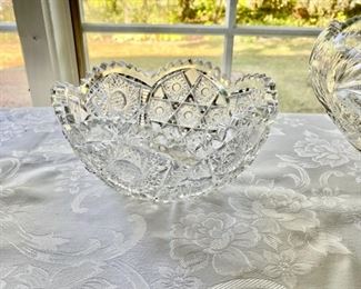 Cut glass bowl #2       8" diameter 4"h                         45.00