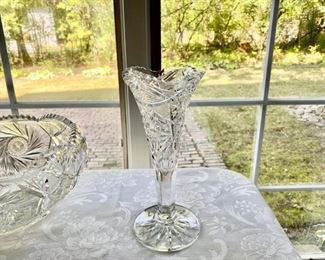 Cut glass vase                   10"                                        35.00             