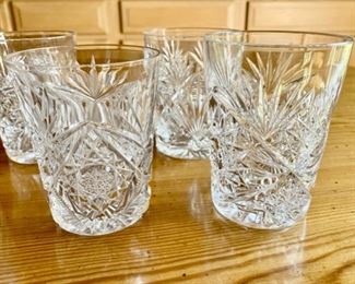 5 antique cut glass glasses 3 3/4"h                          