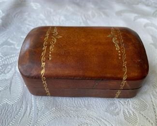 Small vintage Italian leather box                                      20.00       1 1/2"h x 3 1/4"