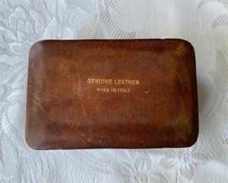 Small vintage Italian leather box                                      20.00       1 1/2"h x 3 1/4"