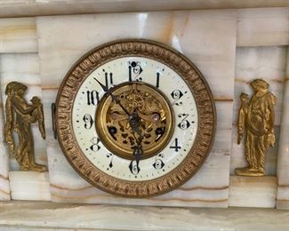 Waterbury marble mantle clock                        75.00                  not running  missing marble piece                                                       11"h x 14"w x 6"d    
