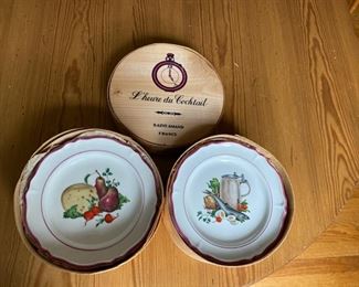 two sets of 6 cocktail plates 6 1/8"                     