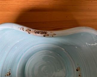 Light blue pottery bowl                                                     