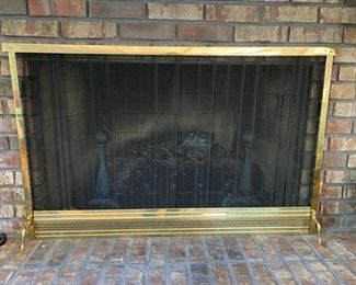 Brass fireplace screen  39"h x 49"w                             125.00