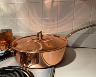 Collection of newer copper cookware. Various makers     14 pcs.                                                                                        