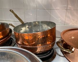Collection of newer copper cookware. Various makers     14 pcs.                                                                                    
