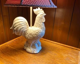 Ceramic rooster lamp   23"h                                                