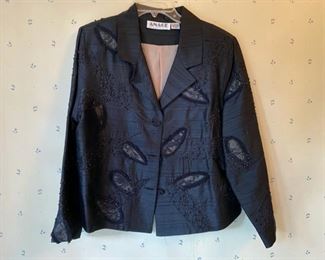 Anage silk beaded & embroidered jacket  size L     20.00