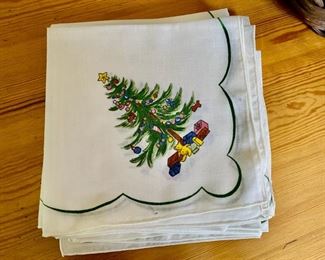 12 cloth Christmas Tree napkins                              