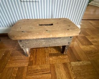 Small primitive stool             7"h x 13"w x 8"d              